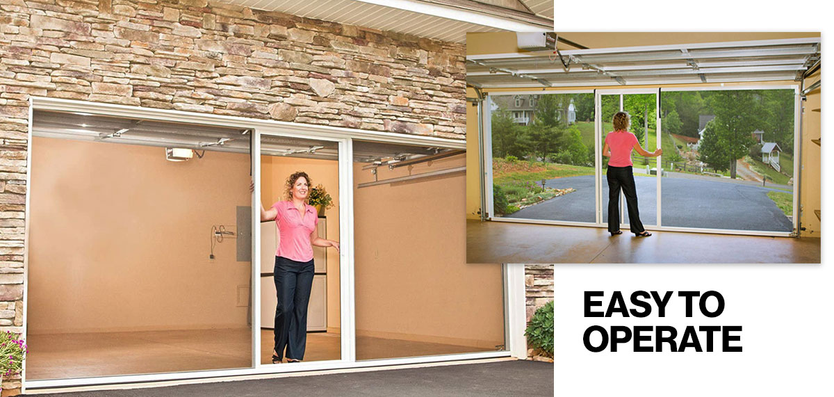 Minimalist Garage Door Screen To Keep Bugs Out with Electrical Design